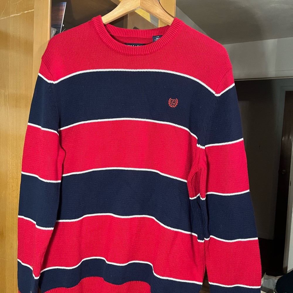 Red and Blue Striped Men's Chaps Sweater